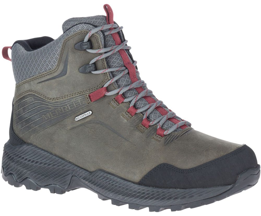 Kozaki Merrell Męskie Oliwkowe/Czarne - Forestbound Mid Waterproof - 962741-LBC